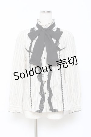 画像: axes femme / ストライプボータイブラウス M 生成り Y-25-10-25-048-AX-BL-SZ-ZY