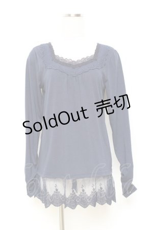 画像: axes femme / 袖蝶モチーフインナーPO M 紺 Y-25-10-25-050-AX-TO-SZ-ZY