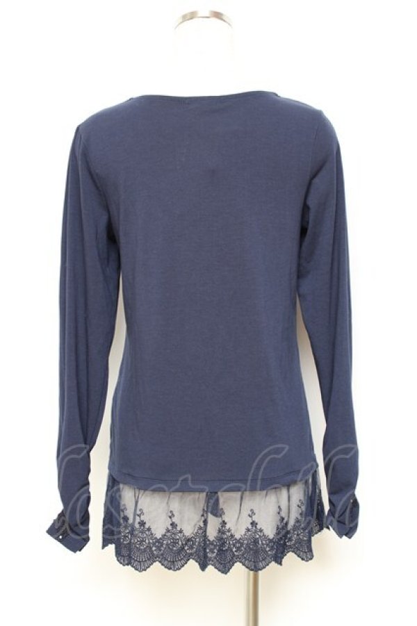 画像2: axes femme / 袖蝶モチーフインナーPO M 紺 Y-25-10-25-050-AX-TO-SZ-ZY (2)