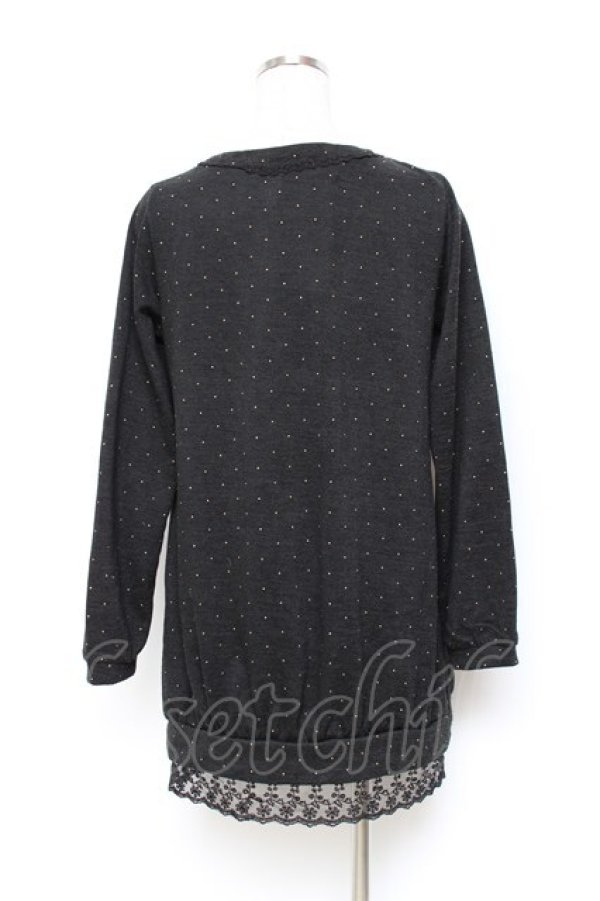 画像2: axes femme / ドット柄ポケットカーディガン M 黒 Y-25-10-25-054-AX-TO-SZ-ZY (2)