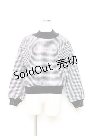 画像: axes femme POETIQUE / 千鳥柄ゆったりプルオーバー M 黒 Y-25-10-25-062-AX-TO-SZ-ZI