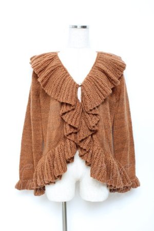 画像: axes femme NOSTALGIE / ラッフルカーディガン M オレンジ Y-25-10-25-063-AX-OP-SZ-ZY