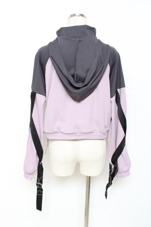 画像2: axes femme POETIQUE / ベルト配色デザインパーカー  ラベンダ Y-25-10-25-067-AX-TO-SZ-ZY (2)