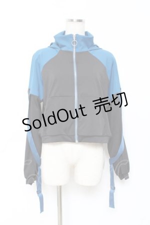 画像: axes femme POETIQUE / ベルト配色デザインパーカー  黒 Y-25-10-25-068-AX-TO-SZ-ZY