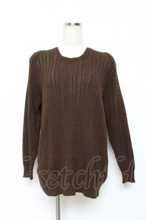 画像: INGEBORG / 編みニットトップス F ブラウン Y-25-10-25-070-LO-TO-SZ-ZY