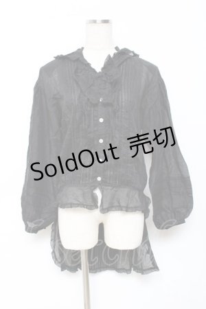 画像: PINK HOUSE / フード付きフィッシュテールブラウス F 黒 Y-25-10-25-073-LO-BL-SZ-ZY