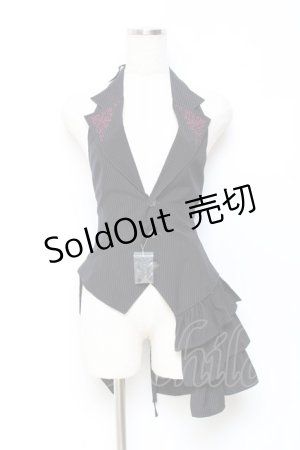 画像: PUTUMAYO / フリルホルターベスト  黒ストライプ Y-25-10-25-087-PT-TO-SZ-ZY