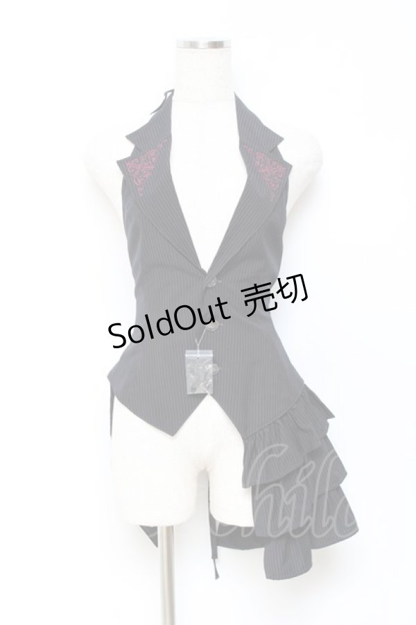 画像1: PUTUMAYO / フリルホルターベスト  黒ストライプ Y-25-10-25-087-PT-TO-SZ-ZY (1)