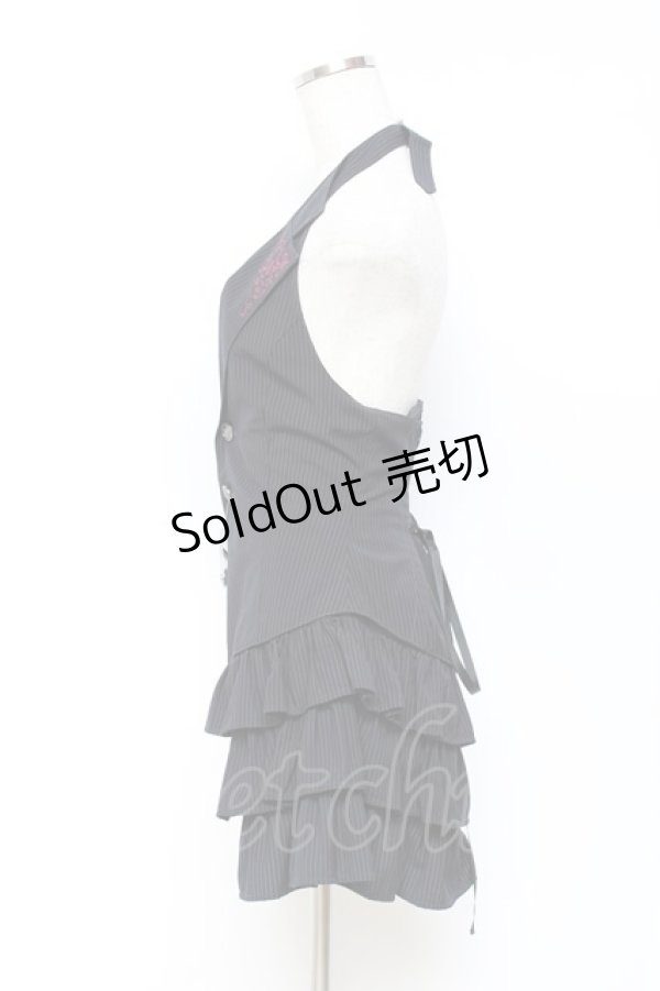 画像2: PUTUMAYO / フリルホルターベスト  黒ストライプ Y-25-10-25-087-PT-TO-SZ-ZY (2)