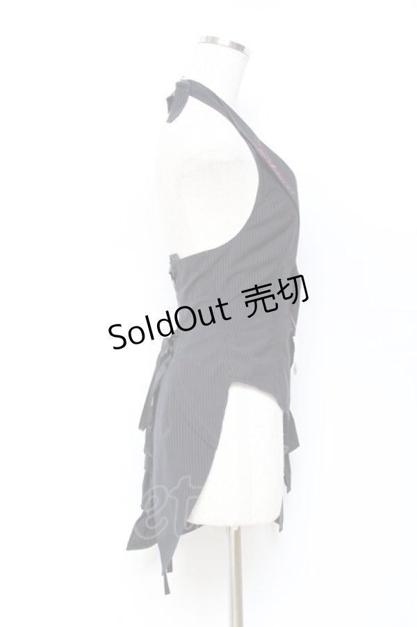 画像4: PUTUMAYO / フリルホルターベスト  黒ストライプ Y-25-10-25-087-PT-TO-SZ-ZY (4)