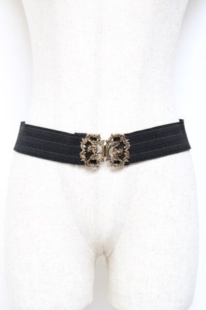 画像: axes femme / モチーフゴムベルト  黒 Y-25-10-25-010-AX-ZA-SZ-ZY