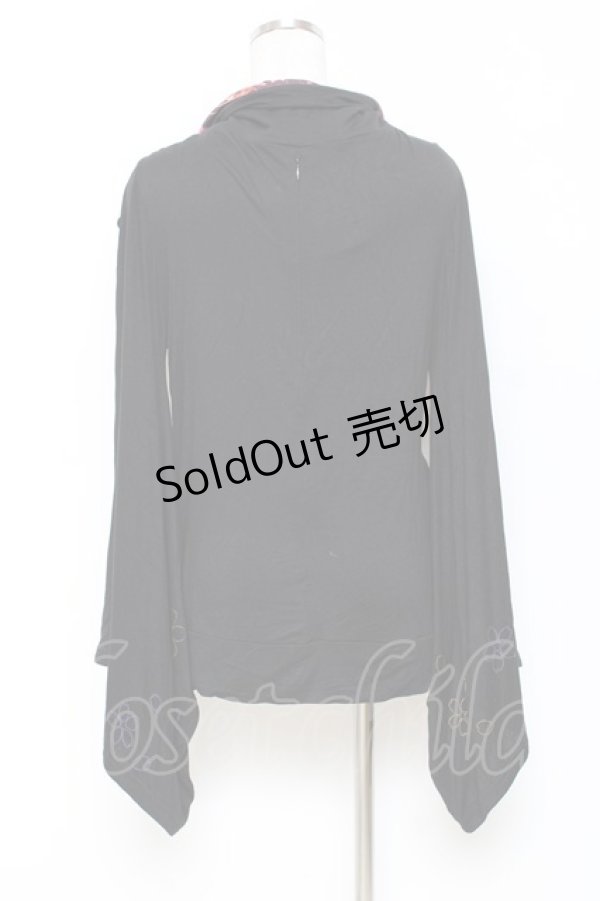 画像2: gouk / 着物袖ZIPパーカー  黒 Y-25-10-25-089-GO-TO-SZ-ZY (2)