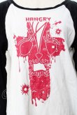 画像4: HANGRY&ANGRY / プリント長袖カットソー  白×黒 Y-25-10-25-092-HN-TO-SZ-ZY (4)