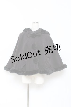 画像: Angelic Pretty / 夢みるBunnyケープ  黒 Y-25-10-25-095-AP-CO-SZ-ZY
