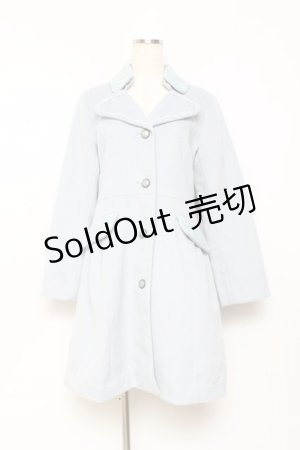 画像: axes femme / 襟ポケットレース重ねコート M サックス Y-25-10-25-103-AX-CO-SZ-ZI