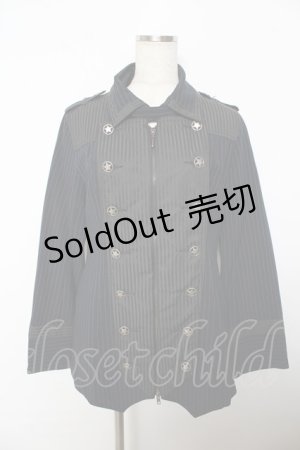 画像: ALGONQUINS / ナポレオンストライプジャケット 1 紺×黒 Y-25-10-25-108-AL-JA-SZ-ZS