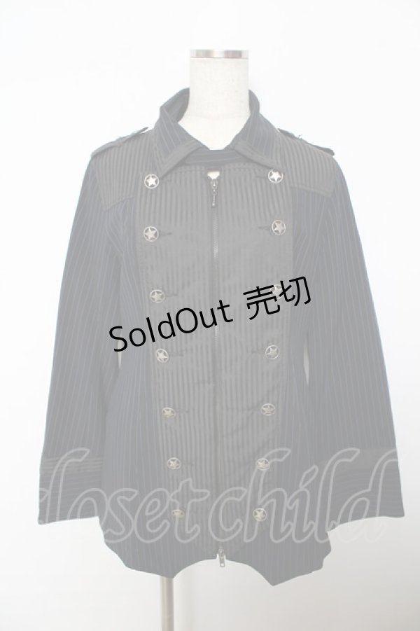 画像1: ALGONQUINS / ナポレオンストライプジャケット 1 紺×黒 Y-25-10-25-108-AL-JA-SZ-ZS (1)