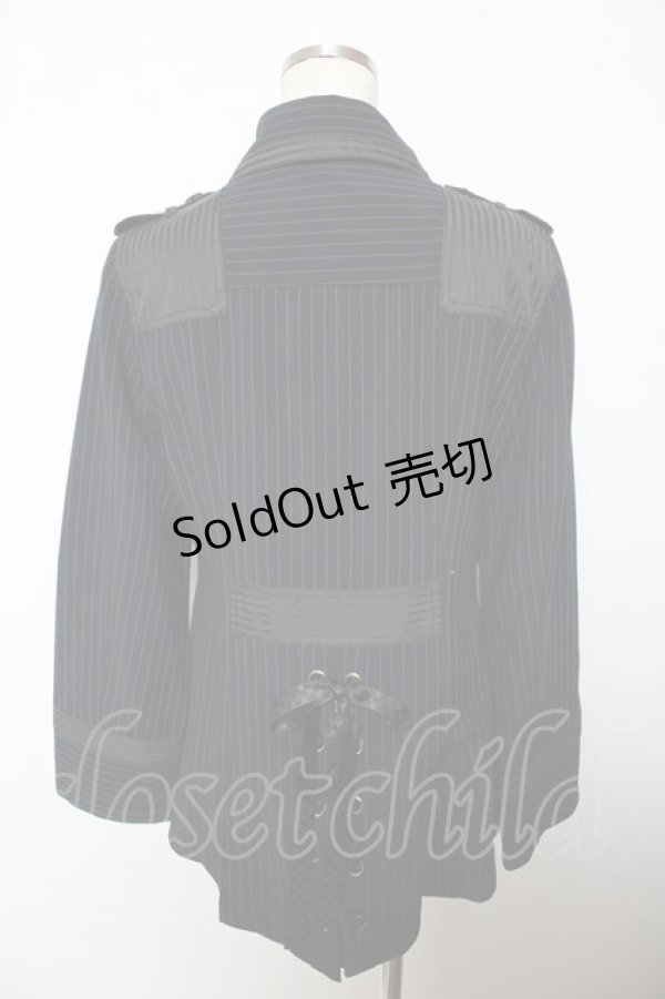 画像2: ALGONQUINS / ナポレオンストライプジャケット 1 紺×黒 Y-25-10-25-108-AL-JA-SZ-ZS (2)