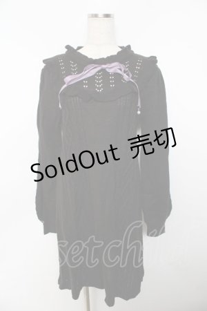 画像: axes femme / ヨーク切替ニットワンピ  黒 Y-25-10-25-117-AX-OP-SZ-ZY