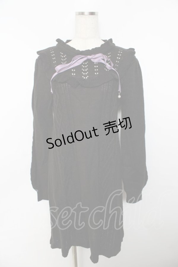 画像1: axes femme / ヨーク切替ニットワンピ  黒 Y-25-10-25-117-AX-OP-SZ-ZI (1)