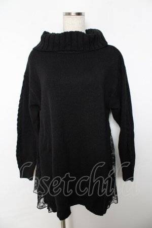 画像: axes femme / サイドレースニットチュニ M 黒 Y-25-10-25-118-AX-OP-SZ-ZY