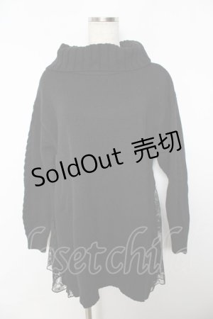 画像: axes femme / サイドレースニットチュニ M 黒 Y-25-10-25-118-AX-OP-SZ-ZY