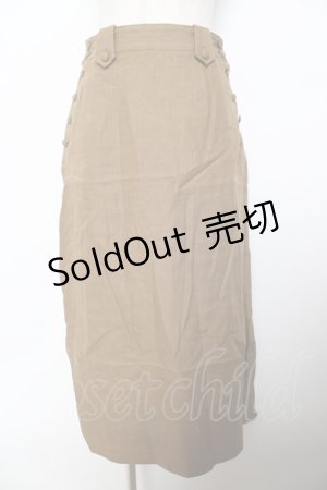 画像: INGEBORG / サイドくるみ釦スカート  カーキ Y-25-10-25-141-LO-SK-SZ-ZY