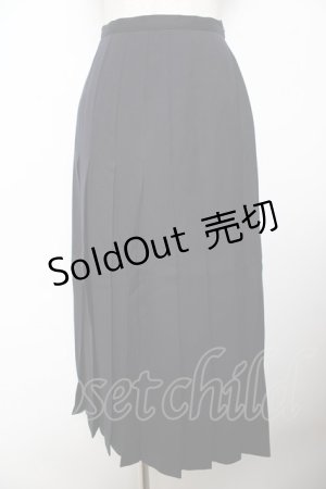 画像: INGEBORG / プリーツロングスカート F 紺 Y-25-10-25-142-LO-SK-SZ-ZY