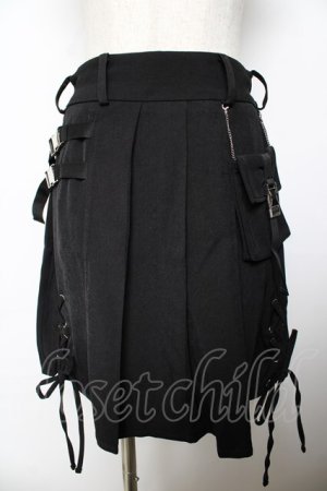 画像: axes femme POETIQUE / ミリタリースカート  黒 Y-25-10-25-148-AX-SK-SZ-ZY