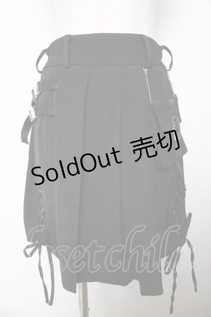 画像: axes femme POETIQUE / ミリタリースカート  黒 Y-25-10-25-148-AX-SK-SZ-ZY