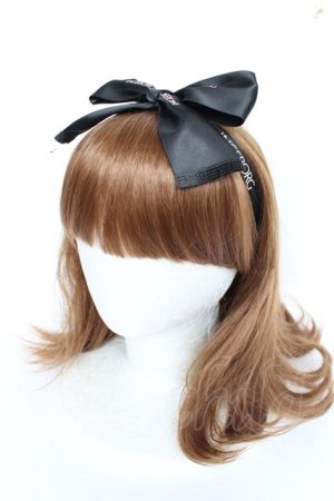 画像: INGEBORG / ロゴリボンヘアカチューム  黒 Y-25-10-25-017-LO-AC-SZ-ZY