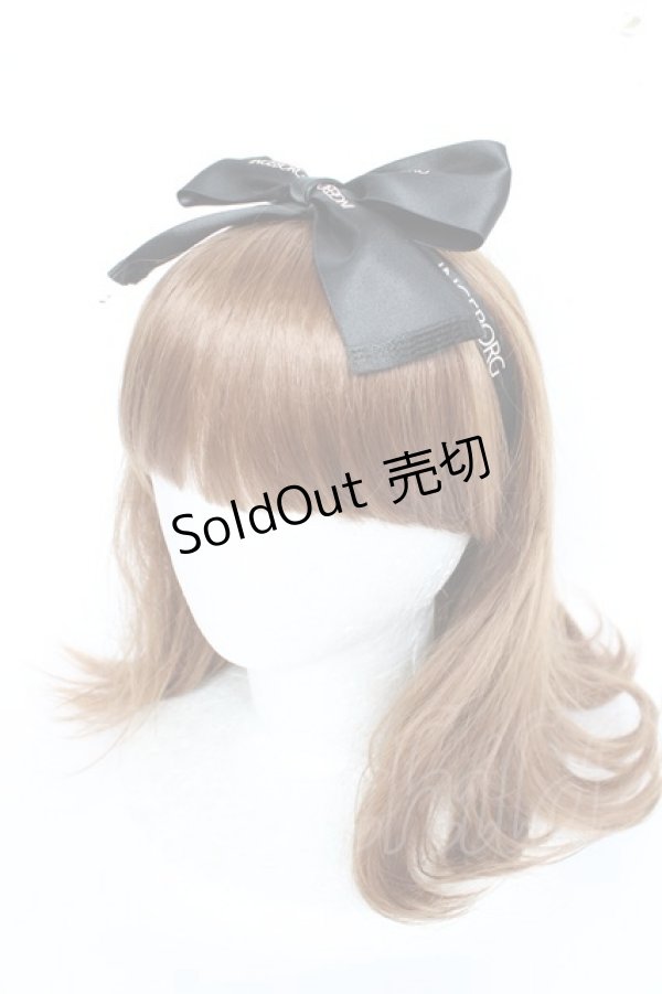 画像1: INGEBORG / ロゴリボンヘアカチューム  黒 Y-25-10-25-017-LO-AC-SZ-ZT486-F004 (1)