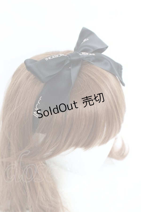 画像4: INGEBORG / ロゴリボンヘアカチューム  黒 Y-25-10-25-017-LO-AC-SZ-ZT486-F004 (4)