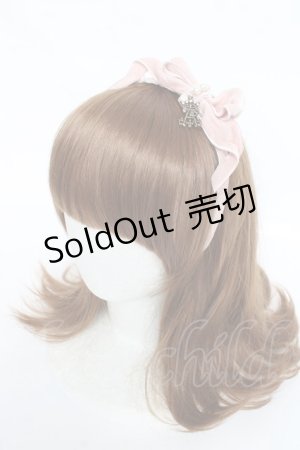 画像: ALICE and the PIRATES / 別珍パールリボンカチューシャ  ピンク Y-25-10-25-019-PA-AC-SZ-ZY