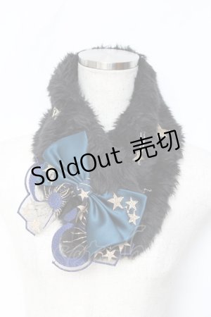 画像: Coco&Ami / ど〜せ月あって星〜んでしょ マフラー  ミッドナイトブラック Y-25-10-25-021-LO-ZA-SZ-ZY