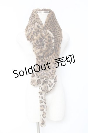 画像: WONDERFUL WORLD / ヒョウモチーフマフラー  ブラウン Y-25-10-25-022-LO-ZA-SZ-ZY