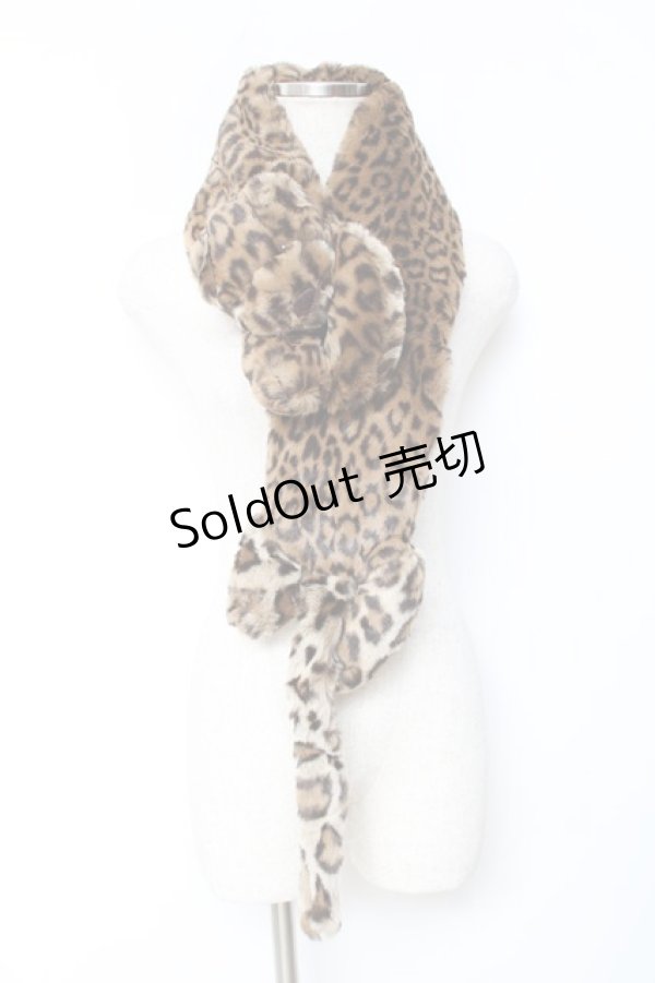 画像1: WONDERFUL WORLD / ヒョウモチーフマフラー  ブラウン Y-25-10-25-022-LO-ZA-SZ-ZY (1)