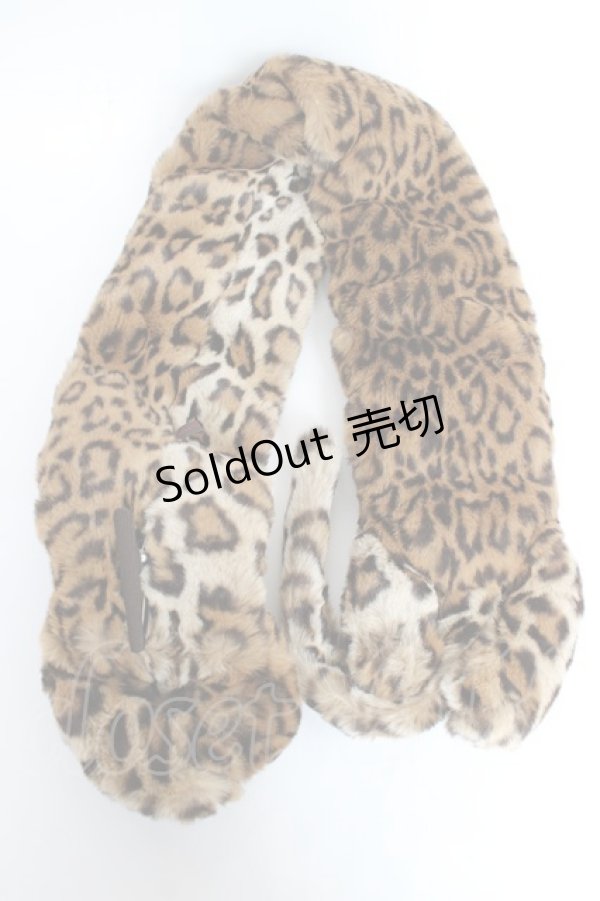 画像3: WONDERFUL WORLD / ヒョウモチーフマフラー  ブラウン Y-25-10-25-022-LO-ZA-SZ-ZY (3)