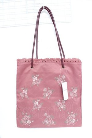 画像: axes femme / ブーケ刺繍トートバッグ  ピンク Y-25-10-25-024-AX-BG-SZ-ZY