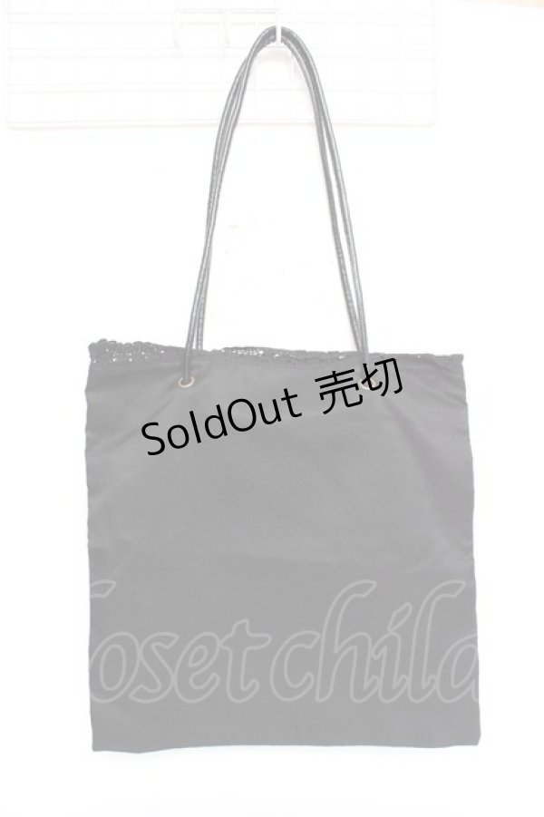 画像2: axes femme / ブーケ刺繍トートバッグ  黒 Y-25-10-25-025-AX-BG-SZ-ZT501 (2)