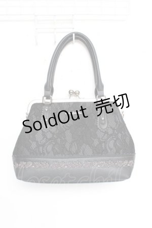 画像: axes femme / レース重ねがま口ボストン  黒 Y-25-10-25-027-AX-BG-SZ-ZY