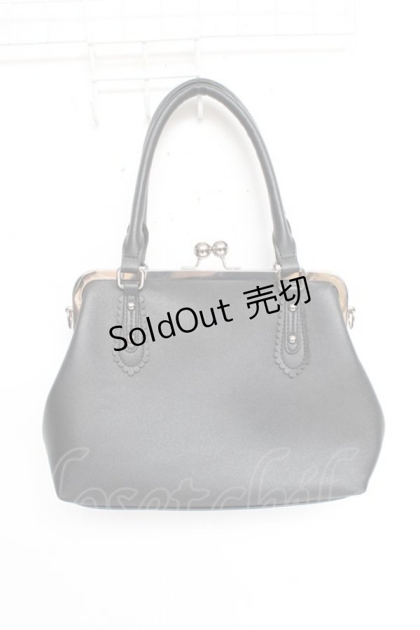 画像2: axes femme / レース重ねがま口ボストン  黒 Y-25-10-25-027-AX-BG-SZ-ZY (2)