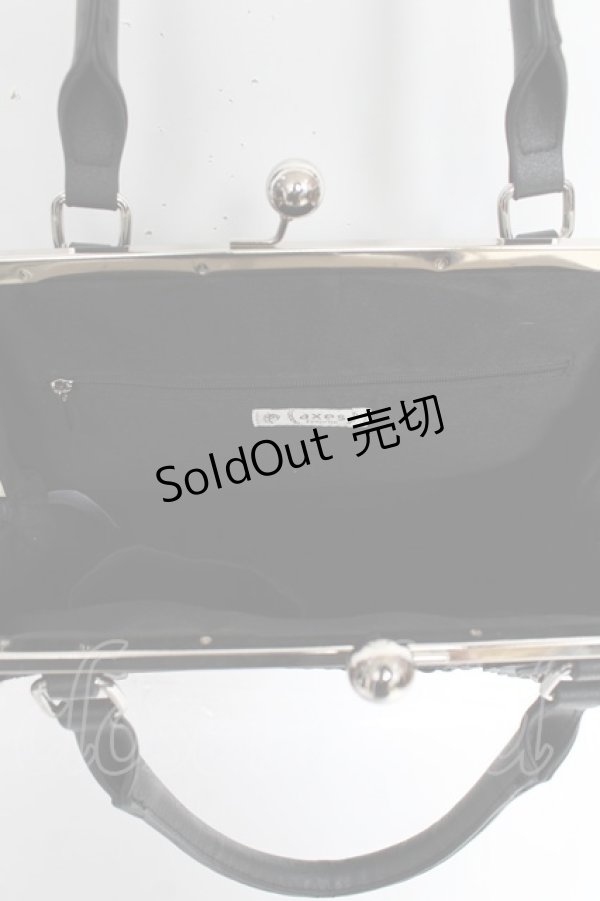 画像3: axes femme / レース重ねがま口ボストン  黒 Y-25-10-25-027-AX-BG-SZ-ZY (3)