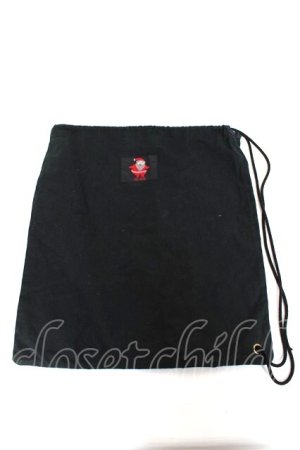 画像: PINK HOUSE / サンタクロースワッペン巾着バッグ  黒 Y-25-10-25-029-LO-BG-SZ-ZY