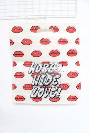 画像: WORLD WIDE LOVE！(Rydia) / Lip柄ビニールバッグ  乳白色 Y-25-10-25-030-PU-BG-SZ-ZY
