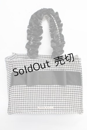 画像: Maison de FLEUR / 千鳥格子 フリルハンドルトートSバッグ F 黒 Y-25-10-28-045-LO-BG-SZ-ZT501