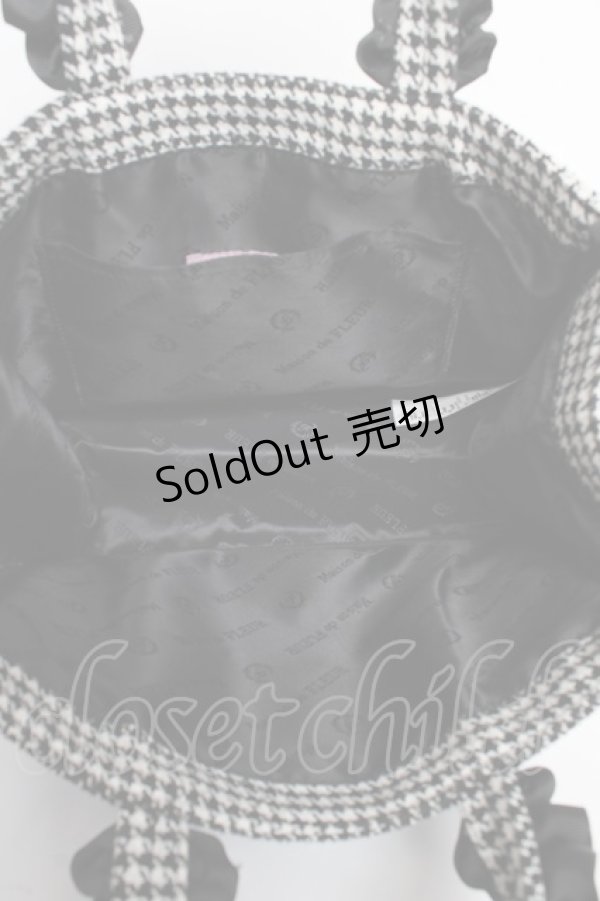 画像3: Maison de FLEUR / 千鳥格子 フリルハンドルトートSバッグ F 黒 Y-25-10-28-045-LO-BG-SZ-ZT501 (3)