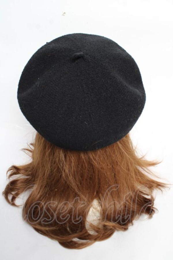 画像3: Enchantlic Enchantilly / Cat Earsロゴ刺繍サマーベレー帽  ブラック Y-25-10-28-052-LO-AC-SZ-ZY (3)