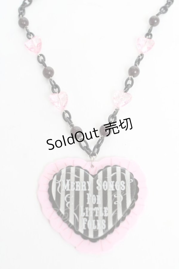 画像1: Angelic Pretty / MELODY TOYSハートネックレス（2022年）  ブラック×ピンク Y-25-10-28-005-AP-AC-SZ-ZY (1)