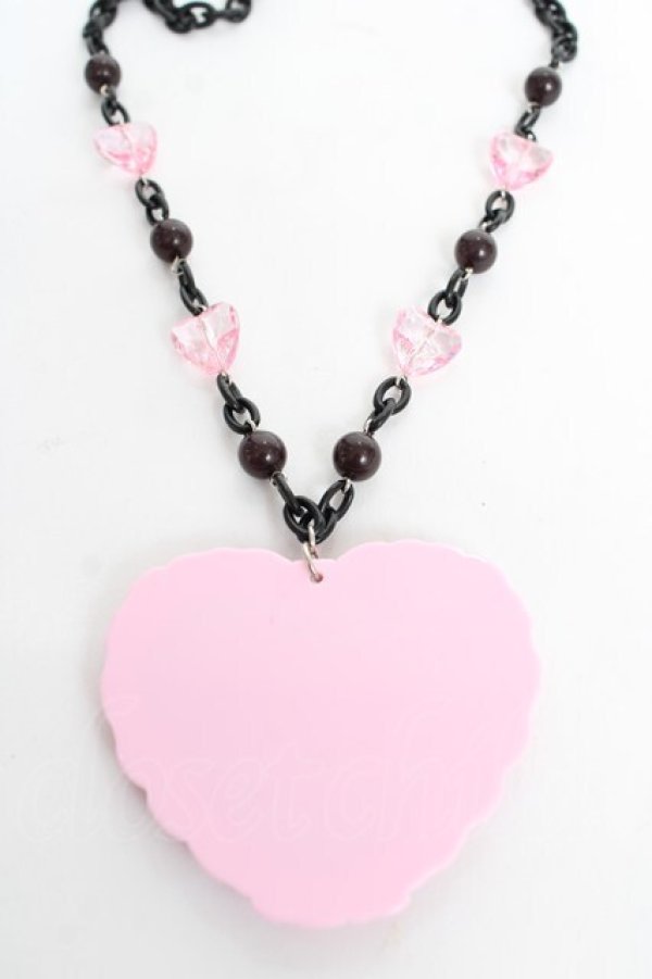 画像2: Angelic Pretty / MELODY TOYSハートネックレス（2022年）  ブラック×ピンク Y-25-10-28-005-AP-AC-SZ-ZY (2)